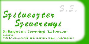 szilveszter szeverenyi business card